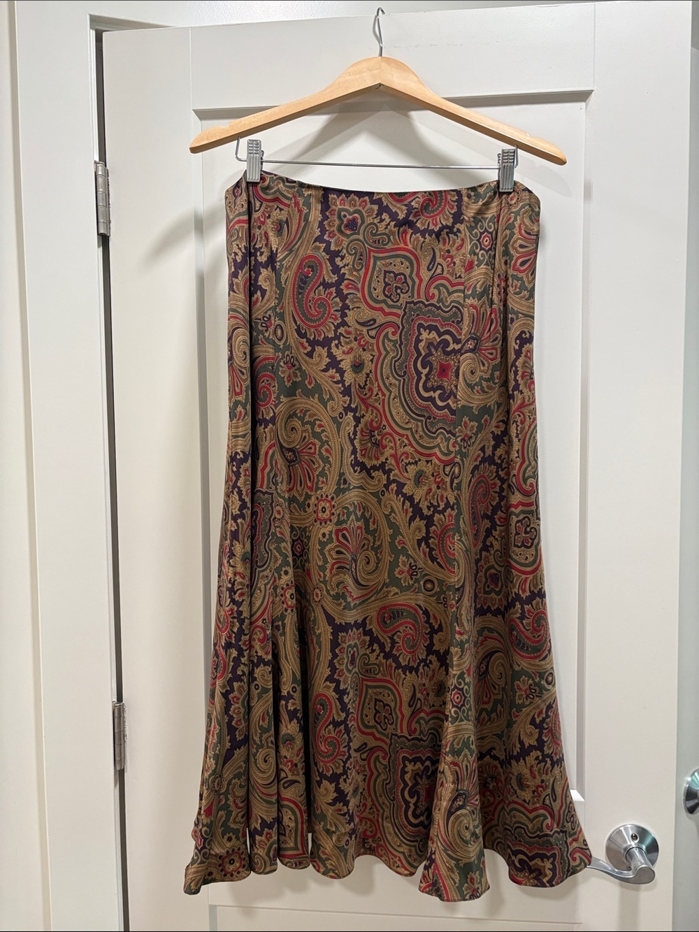 Ralph Lauren Vintage 100% Silk Paisley Lined Skirt—Like New!  BEAUTIFUL! Size 14